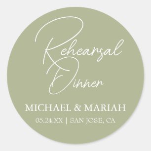 Sticker Rond Simple Élégant La Veille du Dîner de Répétition 
