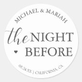Sticker Rond Simple Élégant La Veille du Dîner de Répétition (Devant)
