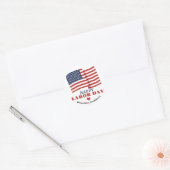 Sticker Rond Simple Elegant Labor Day avec drapeau américain (Enveloppe)