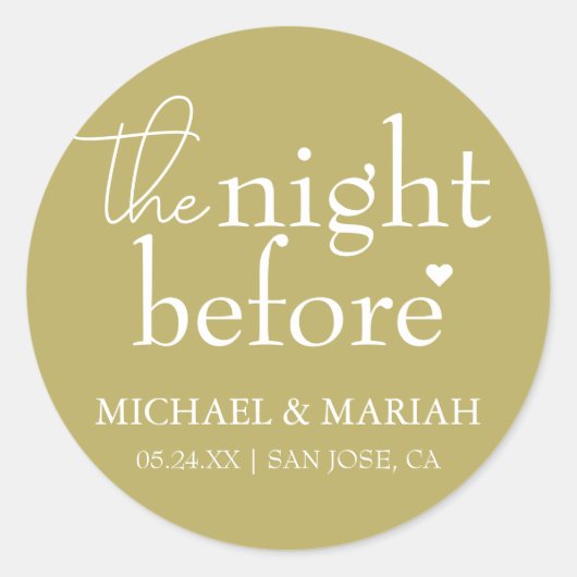 Sticker Rond Simple Élégant Le Dîner de Répétition La Veille  (Devant)