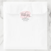 Sticker Rond Simple Élégant Merci Blush Rose Girl (Sac)