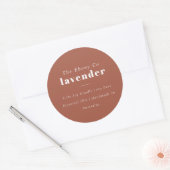 Sticker Rond Simple Elegant Minimal Rustic Rust Candle Étiquett (Enveloppe)