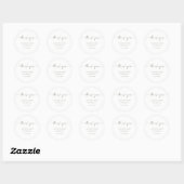 Sticker Rond Simple élégant moderne Sage Mariage de script vert (Feuille)