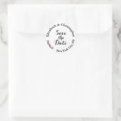 Sticker Rond Simple Elegant Noir Blanc Mariage Enregistrer la d (Sac)