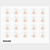 Sticker Rond Simple Elegant Petit Citrouille Baby shower Automn (Feuille)
