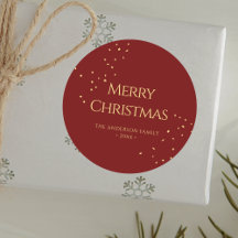 Simple Elegant Rouge & Or Confetti Joyeux Noël