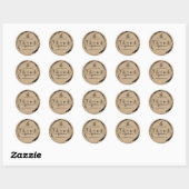 Sticker Rond Simple Elegant Rustique Kraft boulangerie Merci (Feuille)