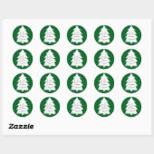 Sticker Rond Simple Élégant Script Arbre de Pin Joyeux Noël (Feuille)