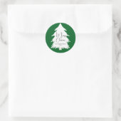 Sticker Rond Simple Élégant Script Arbre de Pin Joyeux Noël (Sac)