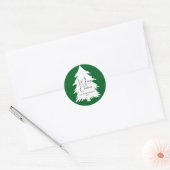 Sticker Rond Simple Élégant Script Arbre de Pin Joyeux Noël (Enveloppe)