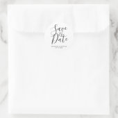 Sticker Rond Simple Élégant Script Enregistrer La Date Boho Mar (Sac)