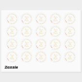 Sticker Rond Simple Elegant White Gold Wedding Enregistrer la d (Feuille)