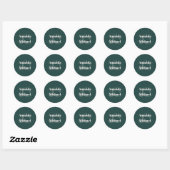 Sticker Rond Simple Emerald Green Mariée moderne et chambre (Feuille)