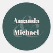 Sticker Rond Simple Emerald Green Mariée moderne et chambre (Devant)