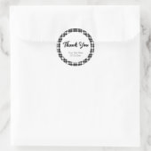 Sticker Rond Simple en noir et blanc en vichy motif (Sac)