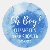 Sticker Rond Simple et belle aquarelle fleurie Oh garçon (Devant)