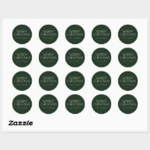 Sticker Rond Simple et élégant Joyeux Noël | Nom | Vert (Feuille)
