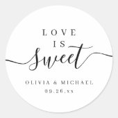 Sticker Rond Simple et élégant, l'amour du mariage est doux (Devant)