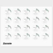 Sticker Rond Simple Eucalyptus Leave Wedding Thank You (Feuille)