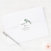 Sticker Rond Simple Eucalyptus Leave Wedding Thank You (Enveloppe)