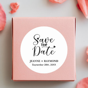 Sticker Rond Simple Faire-Écrire Mariage Date à Réserver Person