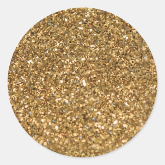 Sticker Rond Simple Faux Gold. (Devant)