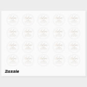 Sticker Rond Simple Faux Gold Calligraphie Favoriser Mariage (Feuille)