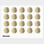 Sticker Rond Simple Faux Gold Foil. (Feuille)