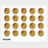 Sticker Rond Simple Faux Gold Foil. (Feuille)