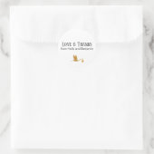Sticker Rond Simple Faux Gold Stork Love & Thanks Baby shower (Sac)