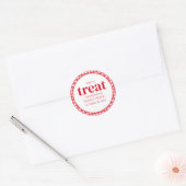 Sticker Rond Simple Faveur Moderne En vichy Pique-Nique Rouge (Enveloppe)
