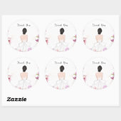 Sticker Rond Simple fête de mariage adorable (Feuille)