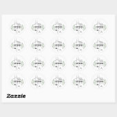 Sticker Rond Simple Feuille Botanique Faite Maison (Feuille)
