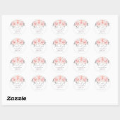Sticker Rond Simple Fleurs de Pivoines Roses FLEURS MARIAGE (Feuille)