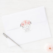 Sticker Rond Simple Fleurs de Pivoines Roses FLEURS MARIAGE (Enveloppe)