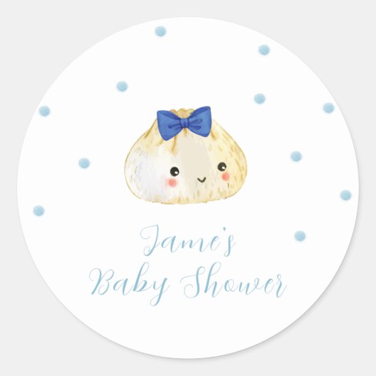 Sticker Rond Simple garçon Petit Baby shower de dumping (Devant)