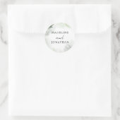 Sticker Rond Simple Glam Sage Green Watercolo Splash Mariage (Sac)