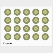Sticker Rond Simple Gold Classic Croix Celtique Adresse de reto (Feuille)