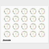 Sticker Rond Simple Gold Cross Woodland Rose Garland (Feuille)
