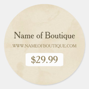 Sticker Rond Simple Gold Grunge Modern Boutique Prix Tags