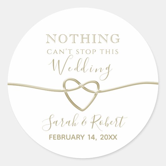 Sticker Rond Simple Gold Wedding Favor (Devant)