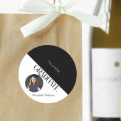 Sticker Rond Simple Graduation noir et blanc