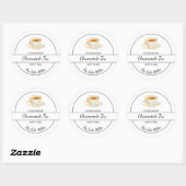 Sticker Rond Simple Homemade Chamomile Tea Label (Feuille)