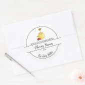 Sticker Rond Simple Homemade Cherry infused Honey Label (Enveloppe)