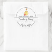 Sticker Rond Simple Homemade Cranberry infused Honey Label (Sac)