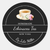 Sticker Rond Simple Homemade Echinacea Tea Label (Devant)
