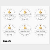 Sticker Rond Simple Homemade Ginger infused Honey Label (Feuille)