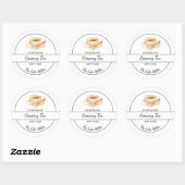 Sticker Rond Simple Homemade Ginseng Tea Label (Feuille)