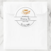 Sticker Rond Simple Homemade Ginseng Tea Label (Sac)