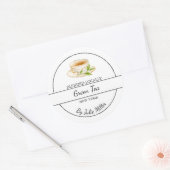 Sticker Rond Simple Homemade Green Tea Label (Enveloppe)